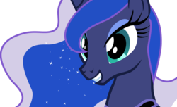 Size: 1377x836 | Tagged: dead source, safe, artist:a01421, princess luna, pony, g4, ethereal mane, female, mare, simple background, smiling, solo, starry mane, transparent background, vector