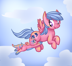 Size: 919x844 | Tagged: safe, artist:rppirate, firefly, cat, g1, g4, cloud, cloudy, flying, g1 to g4, generation leap