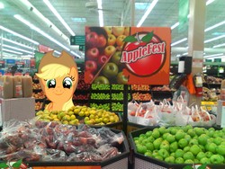 Size: 2048x1536 | Tagged: safe, artist:tokkazutara1164, applejack, g4, apple, apple cider, ponies in real life, supermarket, wal-mart