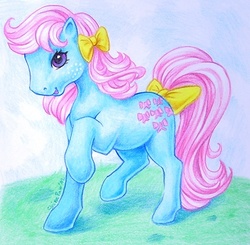 Size: 500x490 | Tagged: safe, artist:shinepawpony, bow tie (g1), pony, g1, female, solo