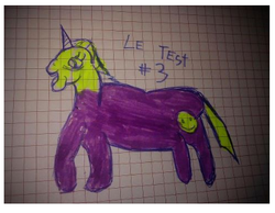 Size: 412x320 | Tagged: safe, oc, oc only, pony, unicorn, graph paper, solo, traditional art, wtf