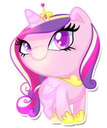 Size: 696x829 | Tagged: safe, artist:pepooni, princess cadance, alicorn, pony, g4, chibi, female, mare, simple background, smiling, solo, transparent background