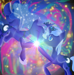 Size: 840x862 | Tagged: safe, artist:wendy-the-creeper, princess luna, pony, g4, duality, female, glowing, solo