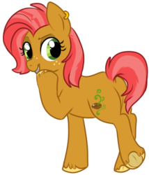 Size: 368x430 | Tagged: safe, artist:lulubell, babs seed, earth pony, pony, g4, female, older, simple background, solo, transparent background, unshorn fetlocks