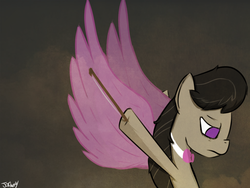 Size: 1024x768 | Tagged: safe, artist:jordanloo, octavia melody, earth pony, pony, g4, female, solo, wings