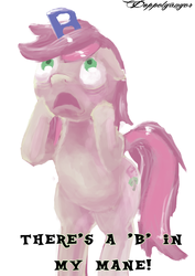 Size: 636x900 | Tagged: safe, artist:doppelgangsta, roseluck, earth pony, pony, g4, female, floppy ears, mare, pun, rearing, simple background, solo, the horror, visual pun, white background