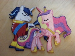Size: 1306x980 | Tagged: safe, artist:ethepony, princess cadance, shining armor, g4, embroidery, patch, photo