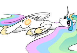 Size: 1200x828 | Tagged: safe, artist:inivonwini, princess celestia, alicorn, pony, g4, female, mare, on side, simple background, solo, transparent background