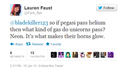 Size: 519x293 | Tagged: safe, fart joke, implied farting, lauren faust, pony farts, silly, text, twitter, word of faust