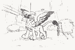 Size: 400x266 | Tagged: safe, artist:the_gneech, oc, oc only, oc:mcclaw, griffon, gif, griffonized, non-animated gif, species swap