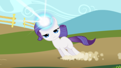 Size: 4000x2250 | Tagged: safe, artist:binaryninj4, rarity, g4, filly, magic, rariquest, simple background, transparent background, vector, younger