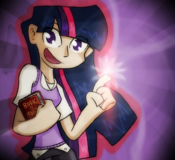 Size: 959x873 | Tagged: safe, artist:chaos-flare44, twilight sparkle, human, g4, book, female, humanized, solo