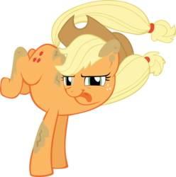 Size: 3973x4000 | Tagged: safe, artist:binaryninj4, applejack, g4, look before you sleep, dirt, simple background, transparent background, vector