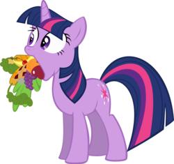 Size: 4000x3752 | Tagged: safe, artist:binaryninj4, twilight sparkle, pony, unicorn, g4, green isn't your color, bleh, female, fruit, mare, pie, simple background, solo, transparent background, unicorn twilight, vector, vegetables