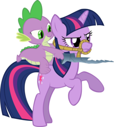 Size: 3568x4001 | Tagged: safe, artist:binaryninj4, spike, twilight sparkle, a dog and pony show, g4, simple background, transparent background, vector