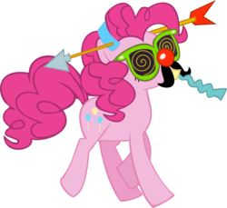 Size: 4000x3659 | Tagged: safe, artist:binaryninj4, pinkie pie, earth pony, pony, g4, griffon the brush off, season 1, female, glasses, silly, simple background, solo, transparent background, vector