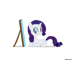 Size: 900x750 | Tagged: safe, artist:braindps, rarity, pony, g4, female, mirror, solo