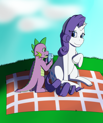 Size: 1333x1600 | Tagged: safe, artist:supervanman64, rarity, spike, g4, female, gem, male, ship:sparity, shipping, straight