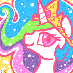 Size: 515x515 | Tagged: safe, artist:crayon-chewer, princess celestia, pony, g4, female, lowres, solo