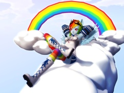 Size: 1278x960 | Tagged: safe, artist:reituki, rainbow dash, anthro, g4, 3d, female, human facial structure, second life, solo