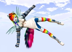 Size: 1232x888 | Tagged: safe, artist:reituki, rainbow dash, anthro, g4, 3d, female, human facial structure, second life, solo