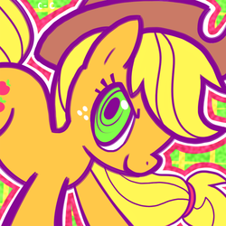 Size: 515x515 | Tagged: safe, artist:crayon-chewer, applejack, earth pony, pony, g4, female, lowres, solo