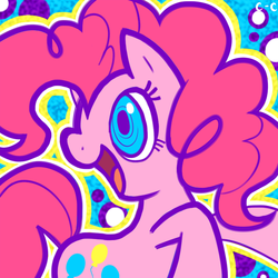 Size: 515x515 | Tagged: safe, artist:crayon-chewer, pinkie pie, earth pony, pony, g4, female, lowres, solo