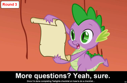 Size: 1024x672 | Tagged: safe, spike, comic:celestia's servant interview, g4, caption, interview, meta