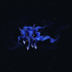 Size: 1875x1875 | Tagged: safe, artist:nyan-luxy, princess luna, pony, g4, female, solo, space