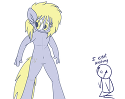 Size: 826x653 | Tagged: safe, artist:extradan, derpy hooves, oc:jerky hooves, anthro, g4