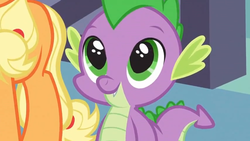 Size: 1280x720 | Tagged: safe, screencap, applejack, spike, g4