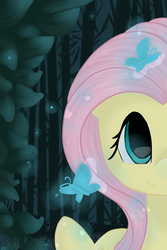 Size: 1000x1500 | Tagged: safe, artist:marisalle, fluttershy, butterfly, pony, g4, bust, female, portrait, solo