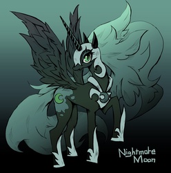 Size: 990x1000 | Tagged: safe, artist:kolshica, nightmare moon, pony, g4, female, pixiv, solo