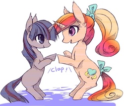 Size: 600x510 | Tagged: safe, artist:kolshica, princess cadance, twilight sparkle, g4, pixiv