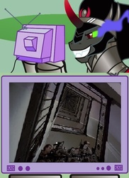 Size: 437x600 | Tagged: safe, king sombra, g4, droste effect, exploitable meme, ghostbusters, tv meme