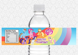 Size: 680x485 | Tagged: safe, applejack, fluttershy, pinkie pie, rainbow dash, rarity, twilight sparkle, g4, bottle, mane six, water bottle, wrapper