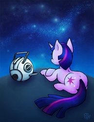 Size: 600x776 | Tagged: safe, artist:steveholt, twilight sparkle, g4, crossover, personality core, portal (valve), wheatley