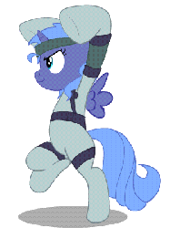 Size: 300x400 | Tagged: artist needed, safe, princess luna, pony, animated, bipedal, bodysuit, crossover, cute, female, filly, konami, metal gear, simple background, smirk, sneaking, solo, transparent background, woona