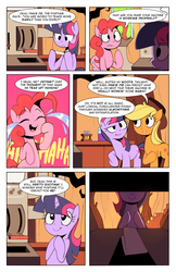 Size: 1320x2040 | Tagged: safe, artist:karzahnii, applejack, pinkie pie, twilight sparkle, g4, comic, tales from ponyville