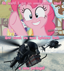 Size: 700x782 | Tagged: safe, applejack, fluttershy, pinkie pie, rainbow dash, rarity, g4, call of duty, care package (box), helicopter