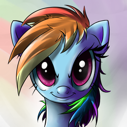 Size: 750x750 | Tagged: safe, artist:nac0n, rainbow dash, pony, g4, female, smiling, solo