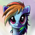 Size: 750x750 | Tagged: safe, artist:nac0n, rainbow dash, pony, g4, female, smiling, solo