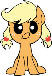 Size: 707x1039 | Tagged: safe, artist:strangiesleepy, applejack, earth pony, pony, g4, baby, baby pony, babyjack, filly