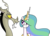 Size: 5634x4038 | Tagged: safe, artist:strangiesleepy, discord, princess celestia, alicorn, draconequus, pony, g4, absurd resolution, annoyed, duo, duo male and female, female, male, mare, simple background, transparent background