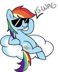 Size: 1102x1363 | Tagged: safe, artist:strangiesleepy, rainbow dash, g4, cloud, sunglasses, swag