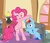 Size: 2699x2300 | Tagged: safe, artist:pyruvate, pinkie pie, rainbow dash, pony, g4, bipedal, female, flattened, wringer