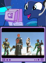 Size: 563x765 | Tagged: safe, princess luna, gamer luna, g4, exploitable meme, kamen rider, kamen rider battride war, kamen rider fourze, kamen rider ooo, kamen rider w, kamen rider wizard, meme, tatoba combo, tv meme