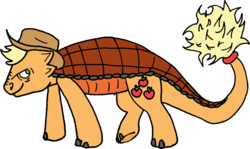 Size: 1024x609 | Tagged: safe, artist:dragon-flash, applejack, ankylosaurus, dinosaur, g4, applesaurus, simple background, solo, species swap, transparent background