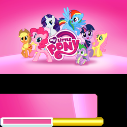 Size: 1024x1024 | Tagged: safe, gameloft, applejack, fluttershy, pinkie pie, rainbow dash, rarity, spike, twilight sparkle, g4, gameloft shenanigans, mane seven, mane six, my little pony logo, stock vector