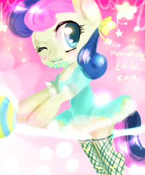 Size: 500x600 | Tagged: safe, artist:marinakirby, bon bon, sweetie drops, earth pony, pony, g4, 30 minute art challenge, bipedal, clothes, dress, lollipop, stockings